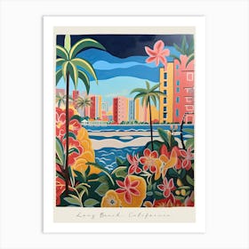 Poster Of Long Beach, California, Matisse And Rousseau Style 3 Art Print