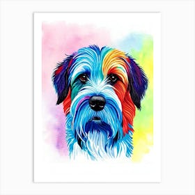 Pointer (German Wirehaired) Rainbow Oil Painting Dog Art Print