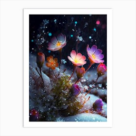 Flowers In The Snow 4 Art Print