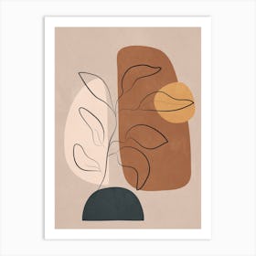 Abstract Minimal Plant 2 Art Print