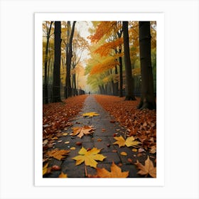 Autumn Leaves In The Park Art Print