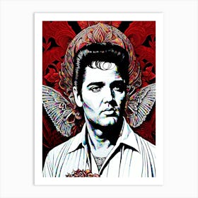 Elvis Presley - Angel Wings Art Print