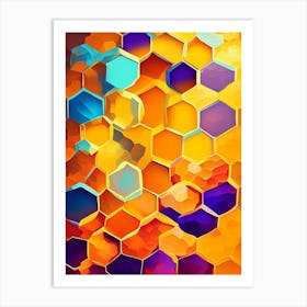 Honeycomb Background Painting 3 Art Print