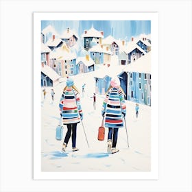 Courchevel   France, Ski Resort Illustration 3 Art Print