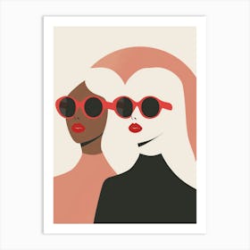 Two Women In Sunglasses Art Print