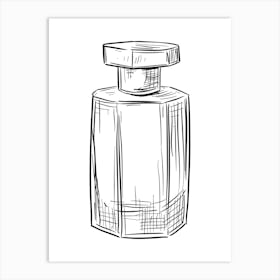 Drawing Of A Perfume Bottle 1 Art Print
