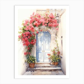 Istanbul, Turkey   Mediterranean Doors Watercolour Painting 1 Art Print