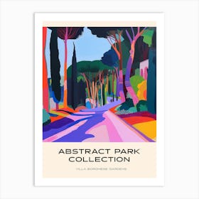 Abstract Park Collection Poster Villa Borghese Gardens Rome 1 Art Print