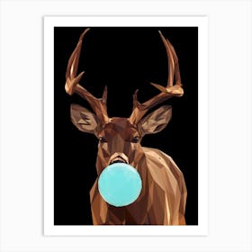 Deer Chewing Bubble Gum 1 Art Print