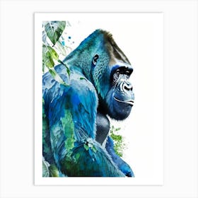 Gorilla Crawling Gorillas Mosaic Watercolour 3 Art Print