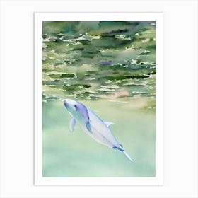 Beluga Whale Storybook Watercolour Art Print