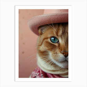 Cat In A Cowboy Hat Art Print