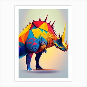 Chasmosaurus Primary Colours Dinosaur Art Print