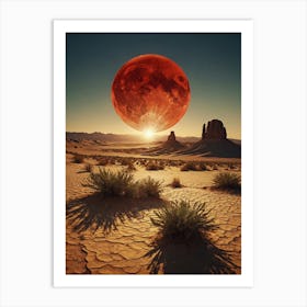 Red Moon In The Desert 1 Art Print