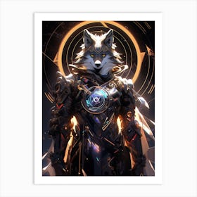 Futuristic Wolf 6 Art Print