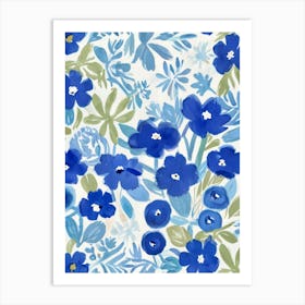 Blue Flowers 4 Art Print