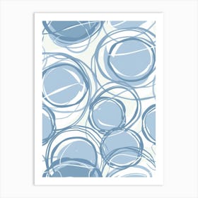 Blue Circles 18 Art Print