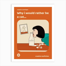 Self Help Retro Book Cover 'Why I would rather be a cat' Art Print