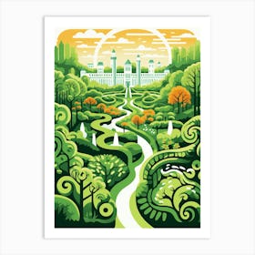 Alnwick Garden United Kingdom Modern Illustration 1 Art Print