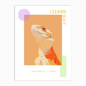 Orange Chuckwalla Abstract Modern Illustration 2 Poster Art Print