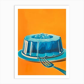 Retro Blue Jelly Vintage Cookbook Inspired 1 Art Print