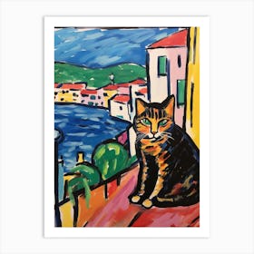 Painting Of A Cat In Trieste Italy 1 Art Print