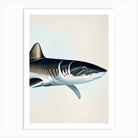 Oceanic Whitetip Shark Vintage Art Print
