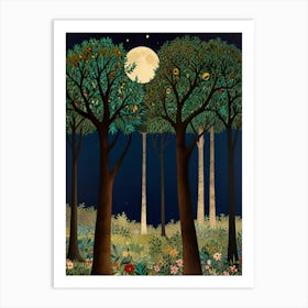 William Morris Moonlight In The Forest 59 Art Print