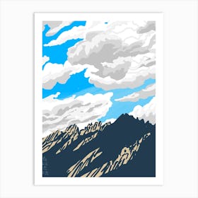 Clouds Going Over The Mountain Art Print