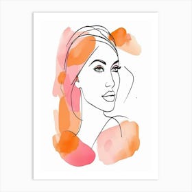 Watercolour Woman Line Art (16) Art Print