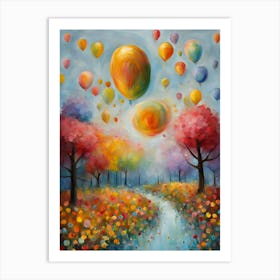 Balloons In The Sky Poster