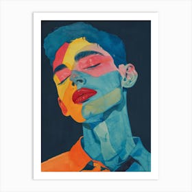 Man With A Colorful Face Art Print