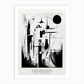 Exploration Abstract Black And White 3 Poster Art Print