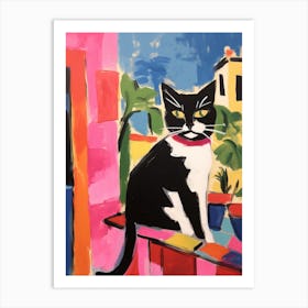 Painting Of A Cat In Malaga Spain 5 Art Print