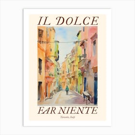 Il Dolce Far Niente Taranto, Italy Watercolour Streets 4 Poster Art Print
