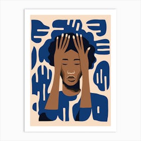 Black Woman With Hands On Her Head Art Print