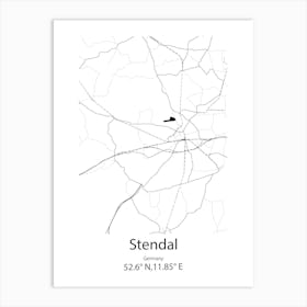 Stendal,Germany Minimalist Map Art Print