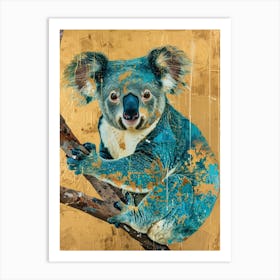 Koala Gold Effect Collage 1 Art Print