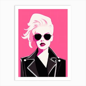 Punked Pink: Minimalistic Rebellion Art Print