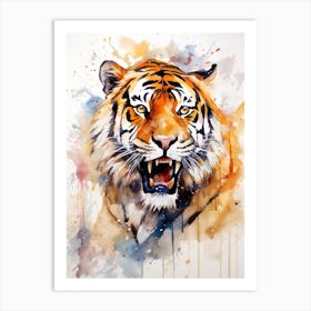 Tiger Art In Watercolor Painting Style 1 Art Print