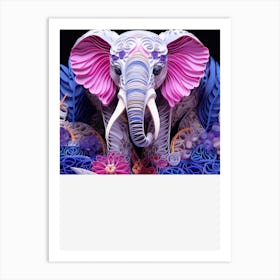 Quilling Elephant Art Print