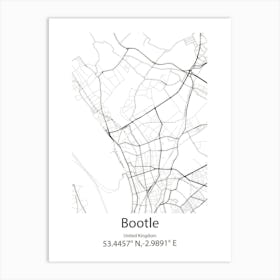 Bootle,United Kingdom Minimalist Map Art Print