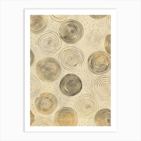 Circles - Beige Art Print