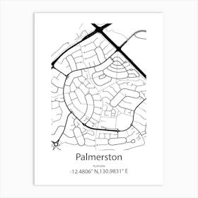 Palmerston North,New Zealand Minimalist Map Art Print