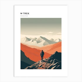 W Trek Chile Hiking Trail Landscape Poster Art Print