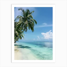 Tropical Beach With Palm Trees 1 Art Print