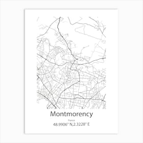 Montmorency,France Minimalist Map Art Print