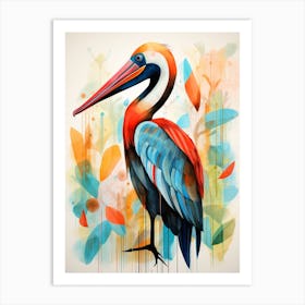 Bird Painting Collage Pelican 3 Art Print