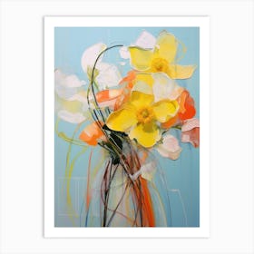 Abstract Flower Painting Daffodil 2 Art Print