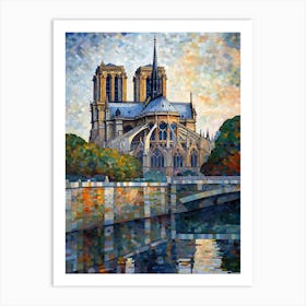 Notre Dame Paris France Paul Signac Style 8 Art Print